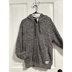 Weatherproof Vintage Men's WVP Lined Fleece Jacket Hooded Full Zip Blk/Gray